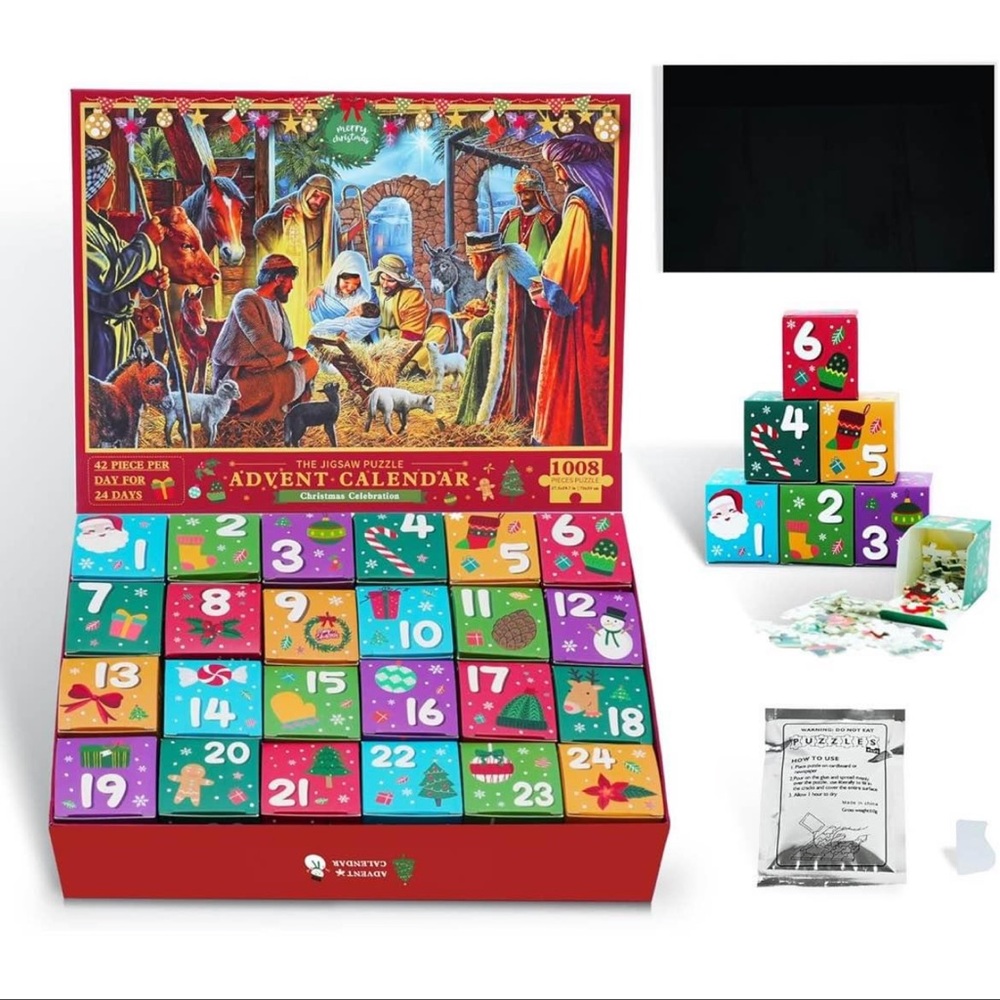 brand new Advent Calendar 2024 Jigsaw Puzzles with Puzzle Mat Kit, Nativity Scen